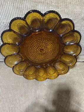 Amber Glass Serving Bowl - Elegant Home Dining Serveware